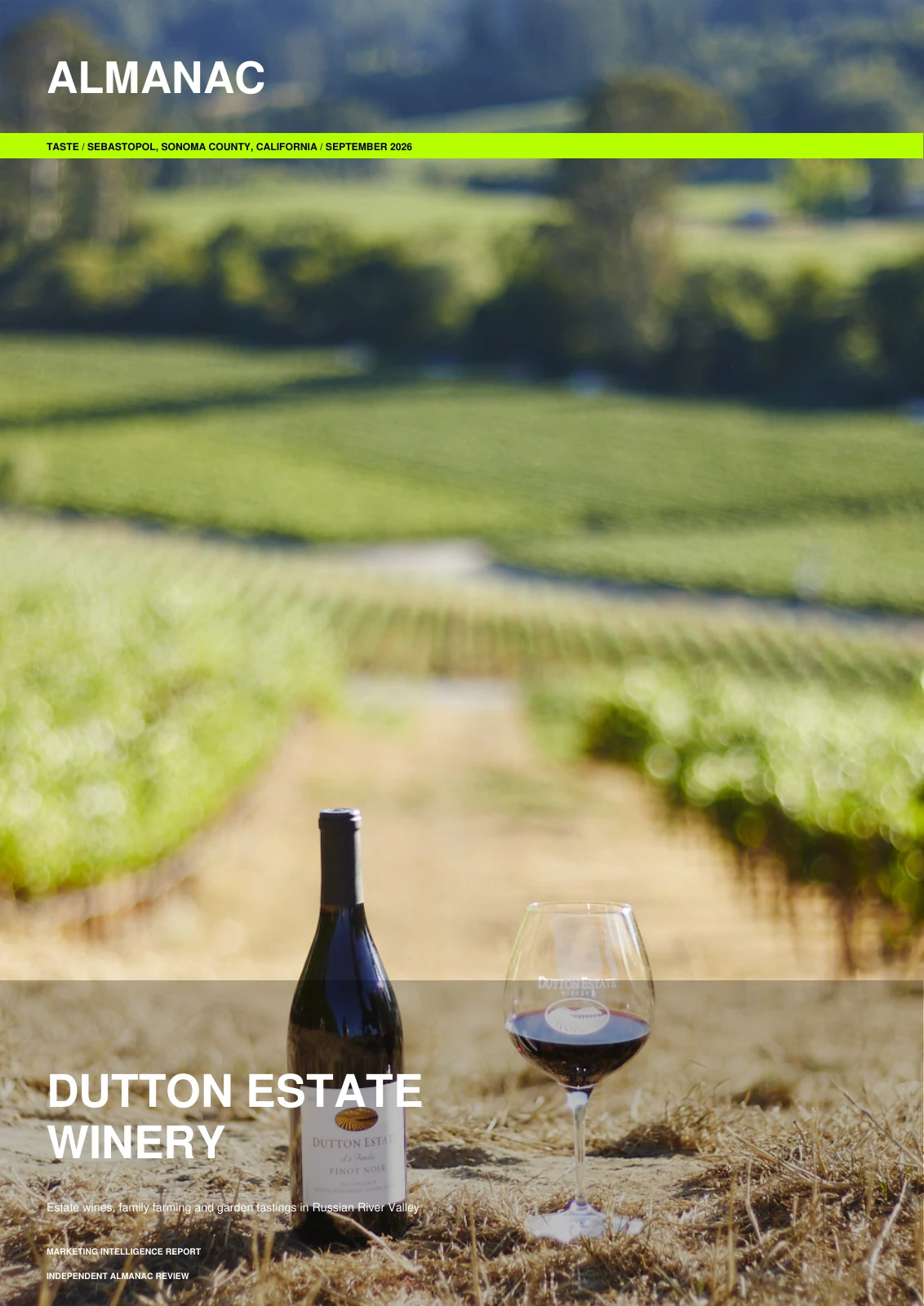 Original Dutton Estate Winery report cover