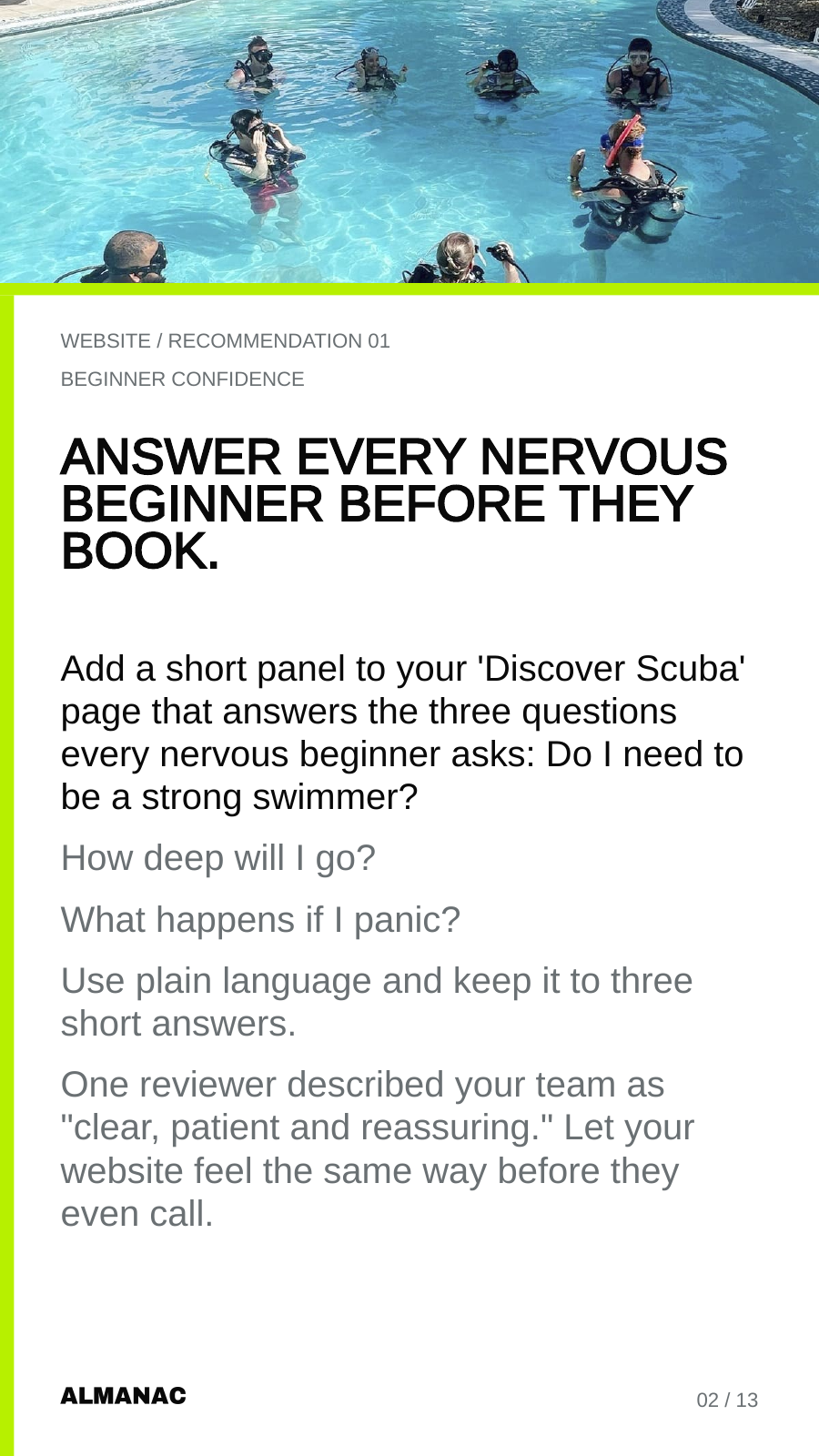 Mobile edition page 2 of the Southpoint Divers report